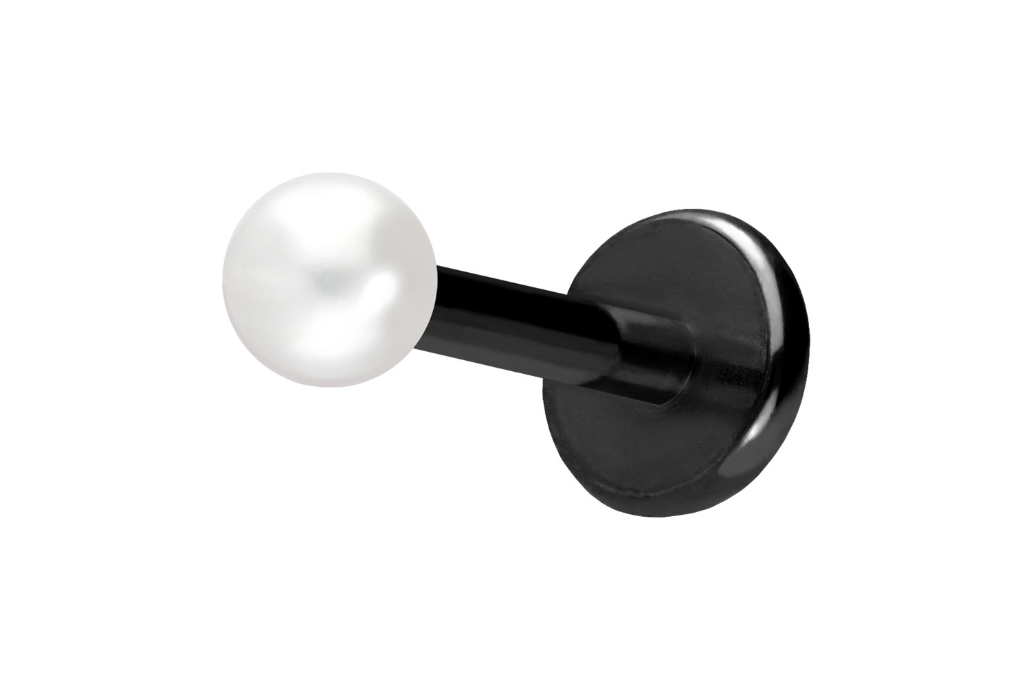 Titan Labret Piercing mit Push Fit SYNTHETISCHE PERLE